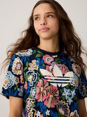 أزرق - أبيض - تيشِرت مورد قطن 100% تشكيلة Liberty London من adidas originals - صورة 5 من 6