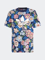 أزرق - أبيض - تيشِرت مورد قطن 100% تشكيلة Liberty London من adidas originals - صورة 6 من 6