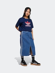 adidas originals Blue Denim Skirt Kids - Image 3 of 6