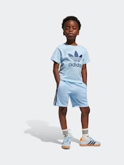 adidas originals Blue 100% Cotton Shorts And T-Shirt Set - Image 1 of 8
