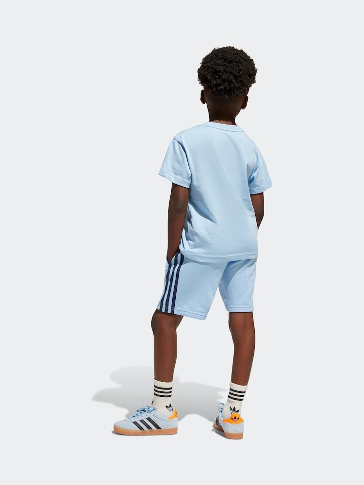 adidas originals Blue 100% Cotton Shorts And T-Shirt Set - Image 2 of 8
