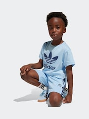 adidas originals Blue 100% Cotton Shorts And T-Shirt Set - Image 4 of 8