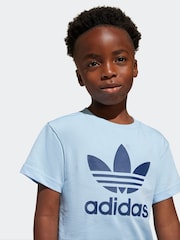 adidas originals Blue 100% Cotton Shorts And T-Shirt Set - Image 5 of 8
