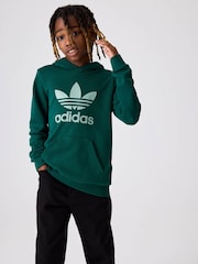 adidas originals Green Trefoil Hoodie - Image 1 of 11