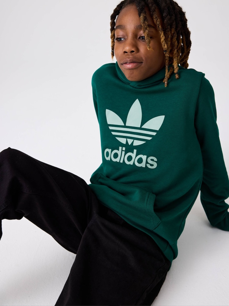adidas originals Green Trefoil Hoodie - Image 4 of 11
