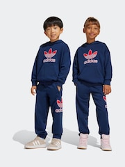 adidas Originals Blue Kids Big Logo Hoodie and Joggers Set - Image 1 of 1