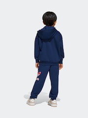 adidas Originals Blue Kids Big Logo Hoodie and Joggers Set - Image 2 of 8