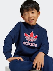 adidas Originals Blue Kids Big Logo Hoodie and Joggers Set - Image 4 of 8