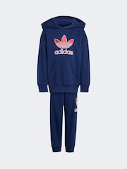 adidas Originals Blue Kids Big Logo Hoodie and Joggers Set - Image 6 of 8