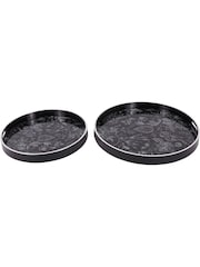 Laura Ashley Black Louise Print Trays Set Of 2 - Image 3 of 6