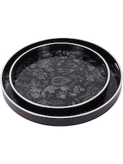 Laura Ashley Black Louise Print Trays Set Of 2 - Image 4 of 6
