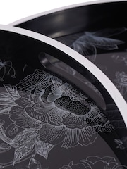 Laura Ashley Black Louise Print Trays Set Of 2 - Image 6 of 6