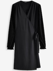 Black Wrap Spot Dress - Image 1 of 1