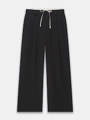 Mint Velvet Black Contrast Waist Wide Leg Trousers - Image 7 of 8