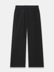 Mint Velvet Black Contrast Waist Wide Leg Trousers - Image 8 of 8