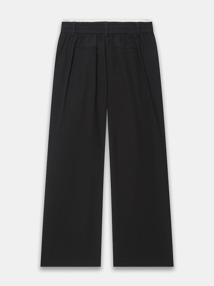 Mint Velvet Black Contrast Waist Wide Leg Trousers - Image 8 of 8 Mint Velvet Black Contrast Waist Wide Leg Trousers - Image 8 of 8