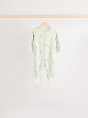 Green Baby 100% Cotton Sleepsuit 5 Pack (0mths-2yrs) - Image 3 of 13