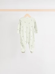 Green Baby 100% Cotton Sleepsuit 5 Pack (0mths-2yrs) - Image 5 of 13