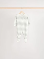 Green Baby 100% Cotton Sleepsuit 5 Pack (0mths-2yrs) - Image 8 of 13