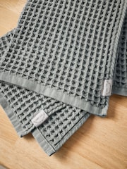 Set of 2 Grey Waffle Tea Towels - Image 2 of 5