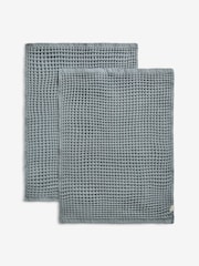 Set of 2 Grey Waffle Tea Towels - Image 5 of 5