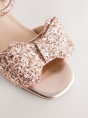 Rose Gold Glitter Bow Heeled Sandals - Image 2 of 4