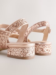 Rose Gold Glitter Bow Heeled Sandals - Image 4 of 4