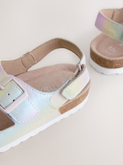 Rainbow Metallic Standard Fit (F) Touch Fastening Strap Corkbed Sandals - Image 4 of 5