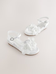 Blanco con mariposa - Sandalias de vestir con cuña - Imagen 1 de 5