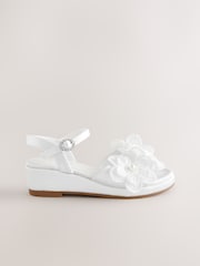 Blanco con mariposa - Sandalias de vestir con cuña - Imagen 2 de 5