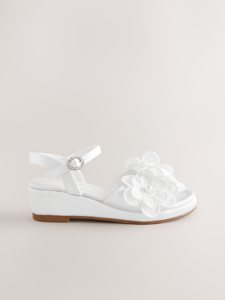 Blanco con mariposa - Sandalias de vestir con cuña - Imagen 2 de 5