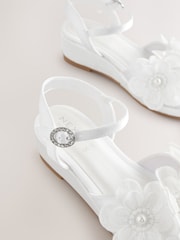Blanco con mariposa - Sandalias de vestir con cuña - Imagen 4 de 5