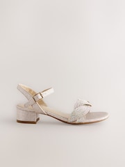 Ivory Glitter Heeled Sandals - Image 2 of 5