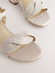 Ivory Glitter Heeled Sandals - Image 4 of 5