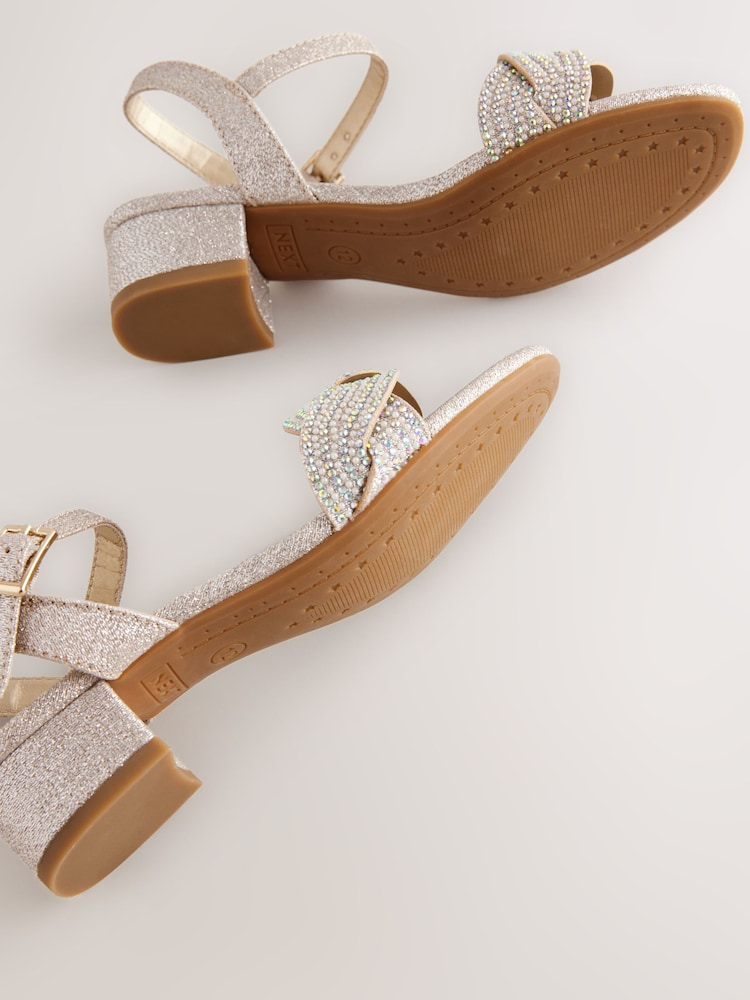 Ivory Glitter Heeled Sandals - Image 5 of 5