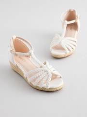 White Heeled Wedge Sandals - Image 1 of 5