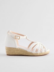 White Heeled Wedge Sandals - Image 2 of 5