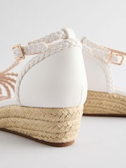 White Heeled Wedge Sandals - Image 5 of 5