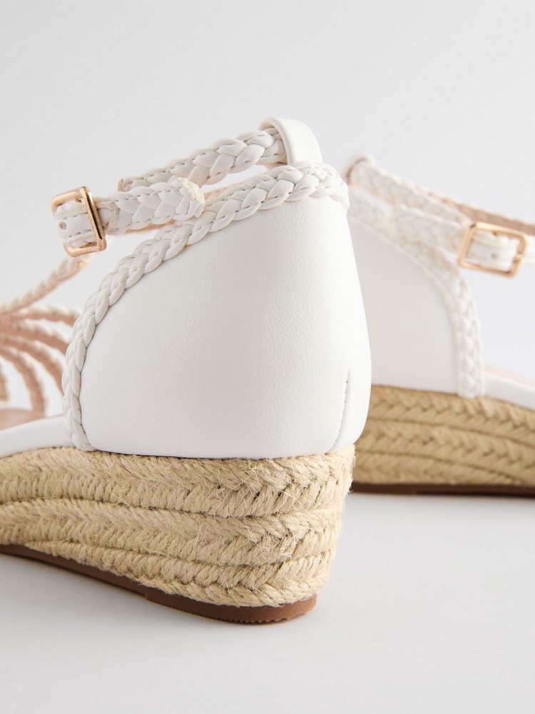 White Heeled Wedge Sandals - Image 5 of 5