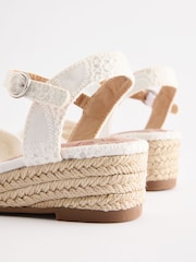 White Broderie Wedge Sandals - Image 5 of 5