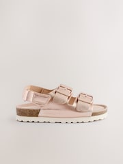 Rose Gold Metallic Standard Fit (F) Touch Fastening Strap Corkbed Sandals - Image 2 of 6