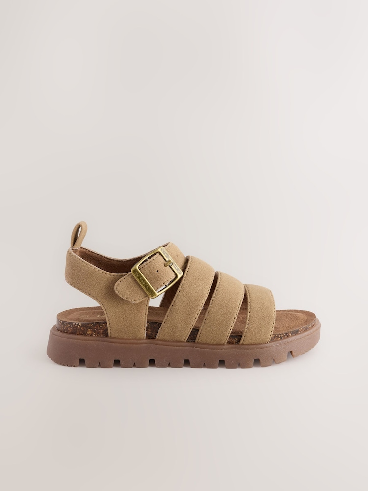 Hellbraun - Sandalen mit Korkfussbett und dicker Sohle - Bild 2 von 6 Hellbraun - Sandalen mit Korkfussbett und dicker Sohle - Bild 2 von 6