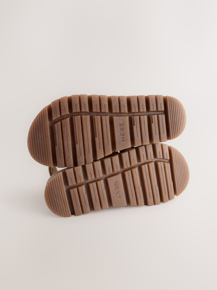 Tan Brown Chunky Corkbed Sandals - Image 4 of 6