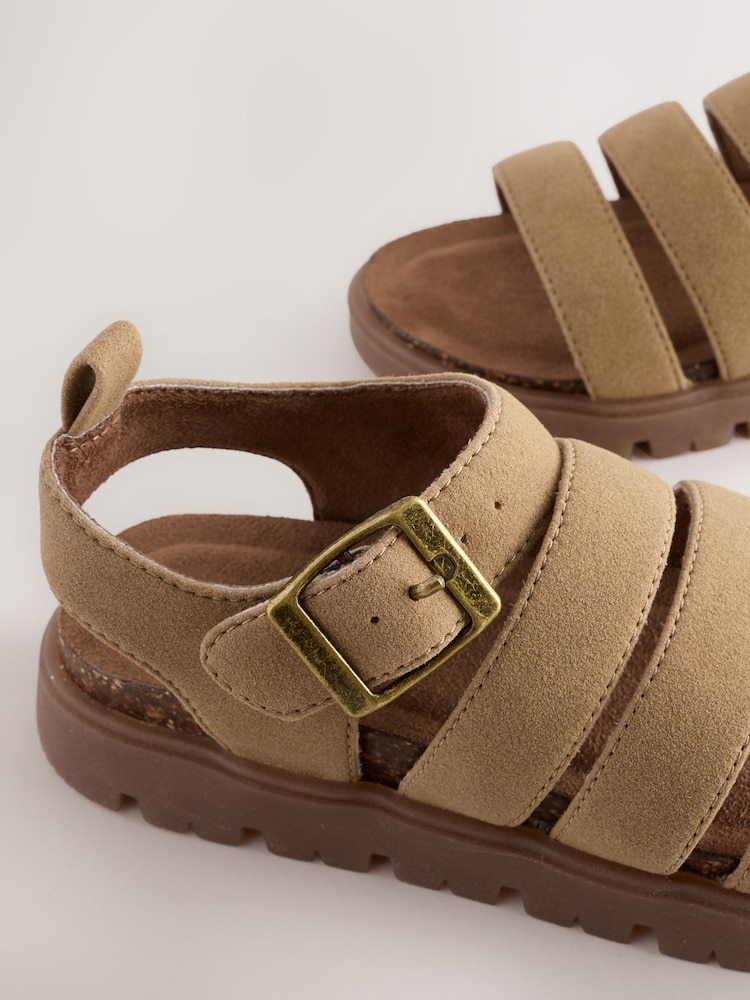 Tan Brown Chunky Corkbed Sandals - Image 5 of 6