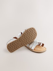 Silver Standard Fit (F) Leather Woven Sandals - Image 5 of 5