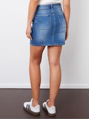 Threadbare Blue Patch Pocket Denim Mini Skirt - Image 3 of 4