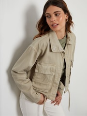 Threadbare Green Lightweight 100% Cotton Twill Utility Jacket - Image 1 of 4