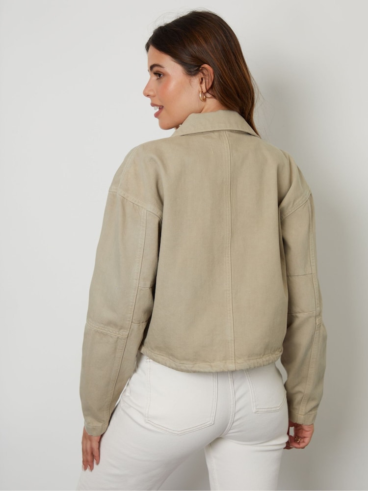 Threadbare Green Lightweight 100% Cotton Twill Utility Jacket - Image 2 of 4