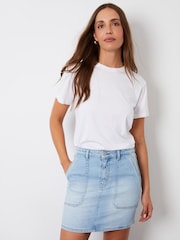 Threadbare Dark Blue Patch Pocket Denim Mini Skirt - Image 2 of 5