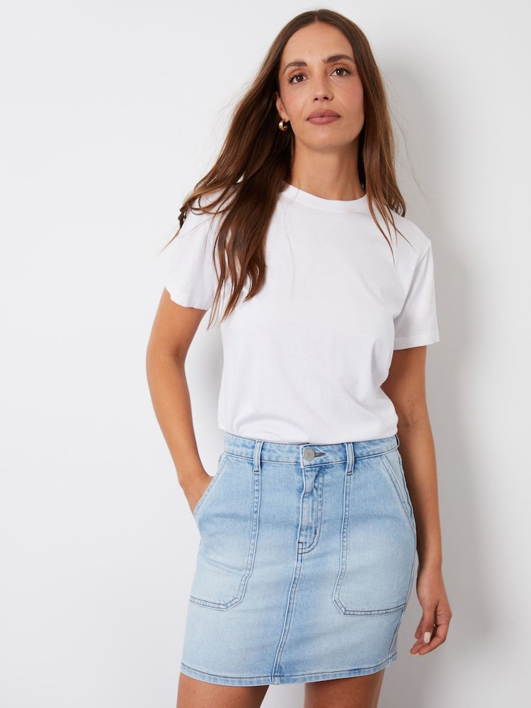 Threadbare Dark Blue Patch Pocket Denim Mini Skirt - Image 2 of 5